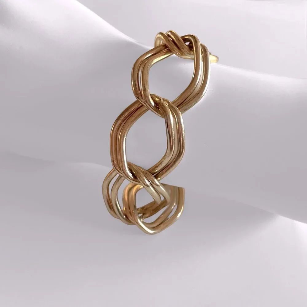 Gold Chunky Double Chain Link Bracelet